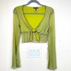 Dolls Kill Current‎ Mood Y2K Womens Top Sz S Babydoll Forest Fairy Whimsigoth